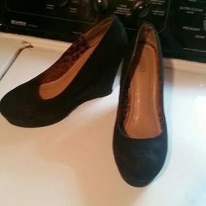 Slightly worn black heels